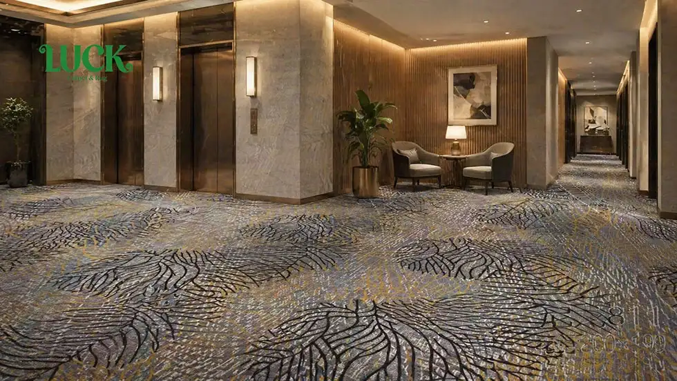 Nylon Printed Wall To Wall Carpet For Corridors