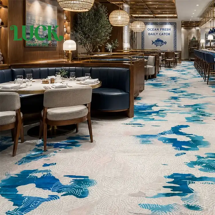 Polyester Printed Wall to Wall Carpet for Restaurants