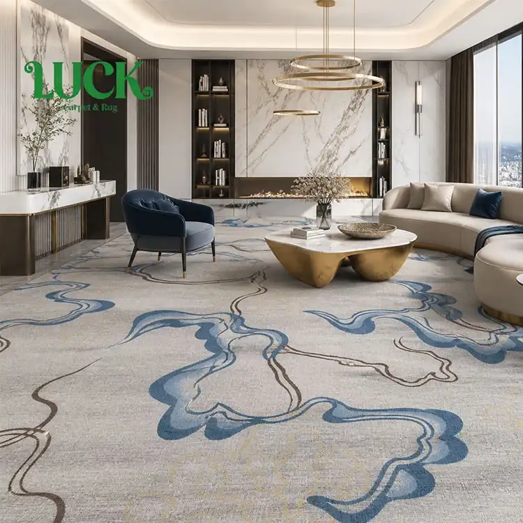 Wool Printed Wall to Wall Carpet for Luxury Place